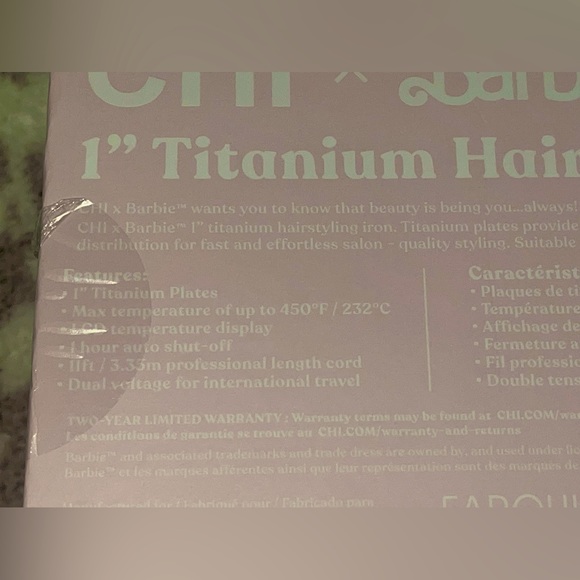 CHI x Barbie Malibu Barbie 50th Anniversary 1” Titanium Hairstyling Iron - Picture 5 of 5